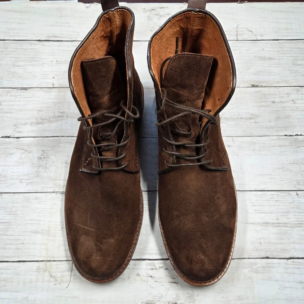 Shoe The Bear Dev Lace Up Boots Suede Mens 44 Brown Ankle Boot